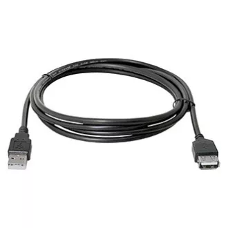 Kabel przedłużający USB Logo (2.0), USB A męski - USB A żeński, 1,8 m, czarny, blister