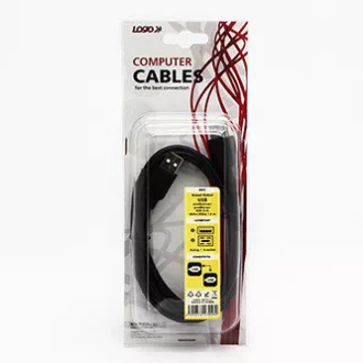 Kabel przedłużający USB Logo (2.0), USB A męski - USB A żeński, 1,8 m, czarny, blister