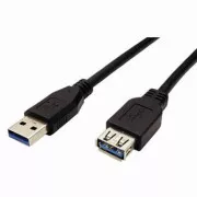 Przedłużacz USB (3.0), USB A męski - USB A żeński, 1,8 m, czarny