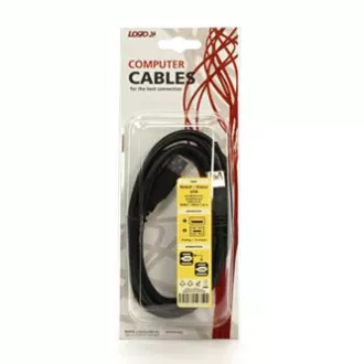 Kabel przedłużający USB Logo (3.0), USB A męski - USB A żeński, 1,8 m, czarny, blister