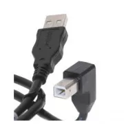 Kabel USB (2.0), wtyk USB A – wtyk USB B, 2 m, zagięty pod kątem 90°, czarny