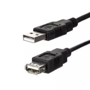 Przedłużacz USB (2.0), USB A męski - USB A żeński, 3 m, czarny