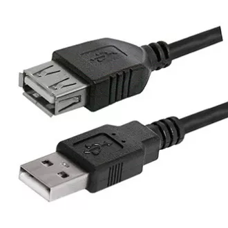 Kabel przedłużający USB Logo (2.0), USB A męski - USB A żeński, 3 m, czarny