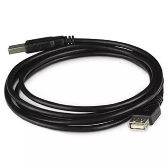 Kabel przedłużający USB Logo (2.0), USB A męski - USB A żeński, 3 m, czarny