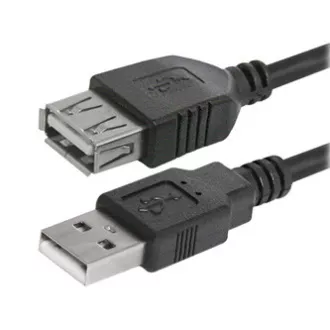 Kabel przedłużający USB Logo (2.0), USB A męski - USB A żeński, 3 m, czarny, blister