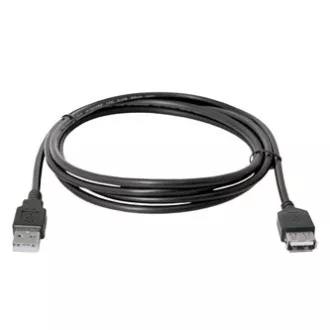 Kabel przedłużający USB Logo (2.0), USB A męski - USB A żeński, 3 m, czarny, blister