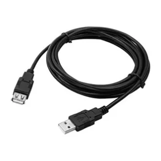 Kabel przedłużający USB Logo (2.0), USB A męski - USB A żeński, 3 m, czarny, blister