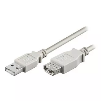 Przedłużacz USB (2.0), USB A męski - USB A żeński, 5m, szary