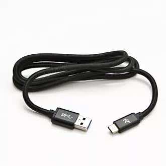 Kabel USB z logo (3.2 gen 1), USB A męski - USB C męski, 1 m, 5 Gb/s, 5 V/3 A, czarny, pudełko, nylonowy oplot, aluminiowa osłona złącza Kabel USB z logo (3.2 gen 1), USB A męski - USB C męski, 1 m, 5 Gb/s, 5 V/3 A, czarny, pudełko, nylonowy oplot, aluminiowa osłona złącza