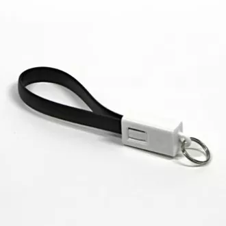 Kabel USB (2.0), USB A męski - microUSB męski, 49160, 0,2 m, czarny, brelok, WYPRZEDAŻ