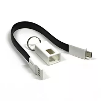 Kabel USB (2.0), USB A męski - microUSB męski, 49160, 0,2 m, czarny, brelok, WYPRZEDAŻ