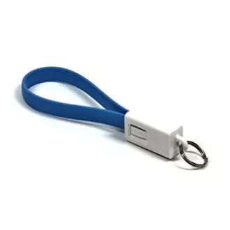 Kabel USB (2.0), USB A męski - microUSB męski, 0,2 m, niebieski, brelok, WYPRZEDAŻ
