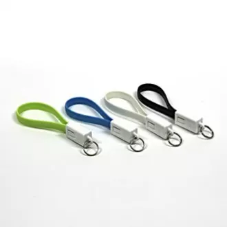 Kabel USB (2.0), USB A męski - microUSB męski, 0,2 m, niebieski, brelok, WYPRZEDAŻ