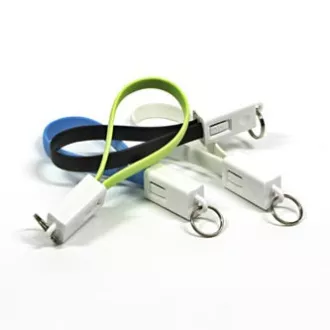 Kabel USB (2.0), USB A męski - microUSB męski, 0,2 m, biały, brelok, WYPRZEDAŻ
