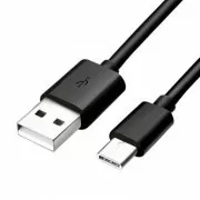 Kabel USB z logo (2.0), USB A męski - USB C męski, 1 m, czarny, blister, WYPRZEDAŻ