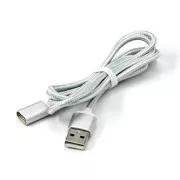 Kabel USB (2.0), USB A męski - końcówka magnetyczna, 1 m, srebrny