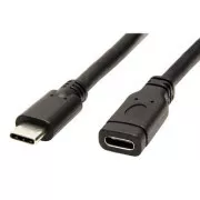Przedłużacz kabla USB (3.1), USB C męski - USB C żeński, 1 m, czarny, plastikowa torba