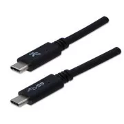 Kabel USB z logo (3.2 gen 1), USB C męski - USB C męski, 1 m, 5 Gb/s, 5 V/3 A, czarny, blister, WYPRZEDAŻ