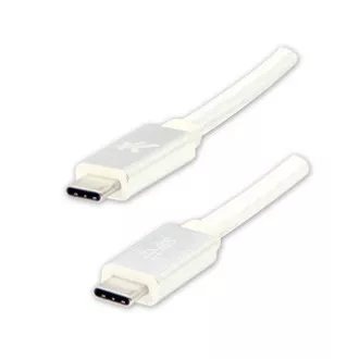 Kabel USB z logo (3.2 gen. 2), USB C męski - USB C męski, 1 m, Power Delivery 100 W, 10 Gb/s, 20 V/5 A, biały, pudełko, nylonowy oplot, h Kabel USB z logo (3.2 gen. 2), USB C męski - USB C męski, 1 m, Power Delivery 100 W, 10 Gb/s, 20 V/5 A, biały, pudełko, nylonowy oplot, h