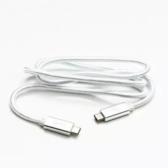 Kabel USB z logo (3.2 gen. 2), USB C męski - USB C męski, 1 m, Power Delivery 100 W, 10 Gb/s, 20 V/5 A, biały, pudełko, nylonowy oplot, h Kabel USB z logo (3.2 gen. 2), USB C męski - USB C męski, 1 m, Power Delivery 100 W, 10 Gb/s, 20 V/5 A, biały, pudełko, nylonowy oplot, h