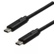 Kabel USB (3.2 gen. 2), USB C męski - USB C męski, 1 m, 10 Gb/s, 5 V/3 A, czarny, WYPRZEDAŻ