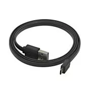 Kabel USB (2.0), USB A męski odwracalny - microUSB męski odwracalny, 0,3 m, płaski, czarny, odwracalny
