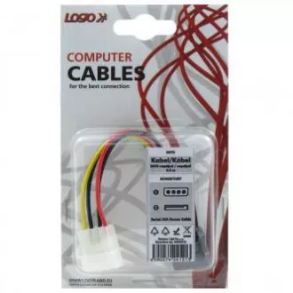 Wewnętrzny kabel zasilający HDD/SSD/DVD/BD, DC SATA - DC 5,25", 0,2 m, blister z logo, SOLD Wewnętrzny kabel zasilający HDD/SSD/DVD/BD, DC SATA - DC 5,25", 0,2 m, blister z logo, SOLD