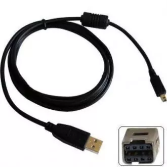 Kabel USB z logo (2.0), USB A męski - 8-stykowy męski, 26726, 1,8 m, czarny, MINOLTA, WYPRZEDAŻ