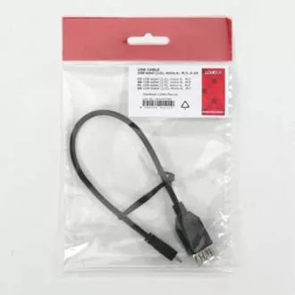 Kabel USB z logo (2.0), microUSB męski - USB A żeński, 0,2 m, OTG, czarny, WYPRZEDAŻ
