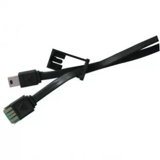Kabel USB z logo (2.0), USB A męski - miniUSB męski, 0,3 m, czarny, pętla na aparat, WYPRZEDAŻ