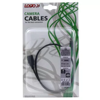 Kabel USB z logo (2.0), USB A męski - miniUSB męski, 1 m, czarny, blister