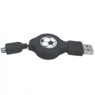 Kabel USB z logo (1.1), USB A męski - 4-pinowy męski, 0,7 m, zwijany, czarny, HIROSE