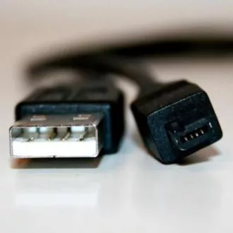 Kabel USB z logo (1.1), USB A męski - 4-pinowy męski, 0,7 m, zwijany, czarny, HIROSE