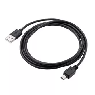 Kabel USB z logo (2.0), USB A męski - miniUSB męski, 1,8 m, czarny, blister