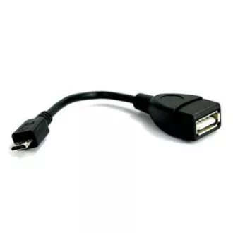 Kabel USB (2.0), microUSB męski - USB A żeński, 0,15 m, OTG, czarny, WYPRZEDAŻ Kabel USB (2.0), microUSB męski - USB A żeński, 0,15 m, OTG, czarny, WYPRZEDAŻ