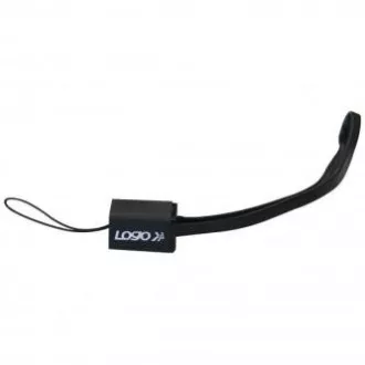 Kabel USB z logo (2.0), USB A męski - microUSB męski, 0,3 m, czarny, pętla do aparatu/odtwarzacza MP3, WYPRZEDAŻ