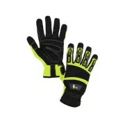 Rękawiczki YEMA, kombinowane, żółto-czarne, rozmiar