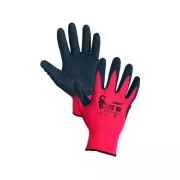 Rękawiczki powlekane ALVAROS, czerwono-czarne, rozmiar
