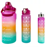 Motywacyjna butelka sportowa 3w1, 2000 ml   900 ml   300 ml
