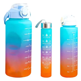 Motywacyjna butelka sportowa 3w1, 2000 ml   900 ml   300 ml