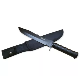 Nóż taktyczny MILITARY FINKA SURVIVAL 35 cm czarny/srebrny