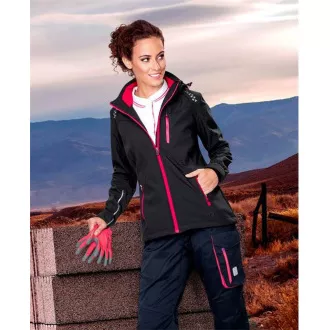 Damska kurtka softshell ARDON®FLORET czarna z różowymi zamkami | H6307/ Damska kurtka softshell ARDON®FLORET czarna z różowymi zamkami | H6307/