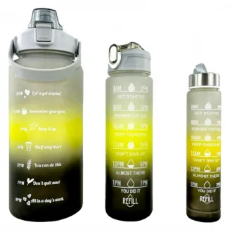 Motywacyjna butelka sportowa 3w1, 2000 ml 900 ml 300 ml Motywacyjna butelka sportowa 3w1, 2000 ml 900 ml 300 ml