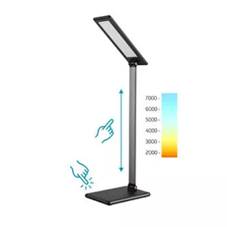 Lampa stołowa LED ściemnialna szara, 8W, płynna regulacja jasności, 100-240V, SMD2835 72szt LED