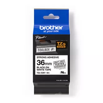 Oryginalna taśma Brother do drukarek etykiet, Brother, TZE-S261, czarny nadruk/biały podkład, laminowana, 8 m, 36 mm, wyjątkowo przyczepna