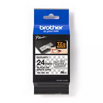 Oryginalna taśma do drukarek etykiet Brother, Brother, TZE-SE5, czarny nadruk/biały podkład, laminowana, 8 m, 24 mm, uszczelniająca