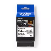 Oryginalna taśma do drukarek etykiet Brother, Brother, TZE-FX251, czarny nadruk/biały podkład, laminowana, 8 m, 24 mm, elastyczna