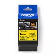 Oryginalna taśma do drukarek etykiet Brother, Brother, TZE-FX611, czarny nadruk/żółty podkład, laminowana, 8 m, 6 mm, elastyczna