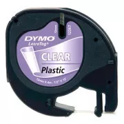 Oryginalna taśma Dymo do drukarek etykiet, Dymo, 12267, S0721530, czarny nadruk/przezroczysty nośnik, 4 m, 12 mm, taśma plastikowa LetraTag
