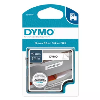 Oryginalna taśma do drukarek etykiet Dymo, Dymo, 16960, S0718070, czarny nadruk/biały podkład, 5,5 m, 19 mm, D1, specjalna - trwała
